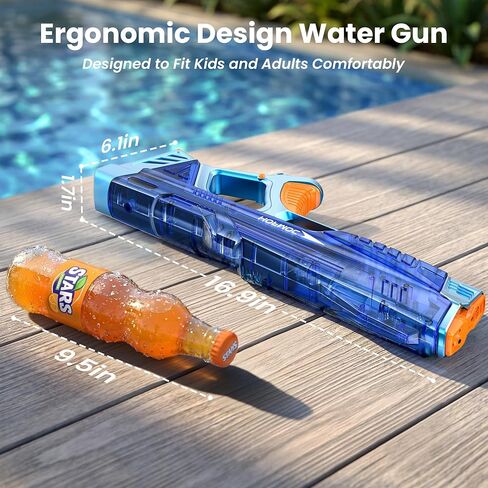 Electric Water Guns for Adults and Kids, 2-Pack Water Blaster for Outdoor Pool Toys, IPX6 Waterproof Squirt Gun, Comes with 4 Batteries, Summer Toys for Beach & Backyard in Kuwait