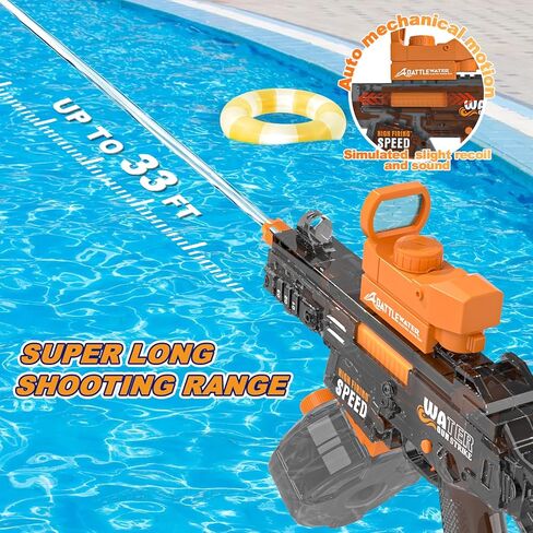 2 Pack Electric Water Guns for Adults Kids,Automatic Squirt Water Gun Up To 33 FT Long Range,High Capacity Water Gun,Ultimate Battle Powerful Water Blaster Summer Outdoor Beach Swimming Pool Water Toy in Kuwait