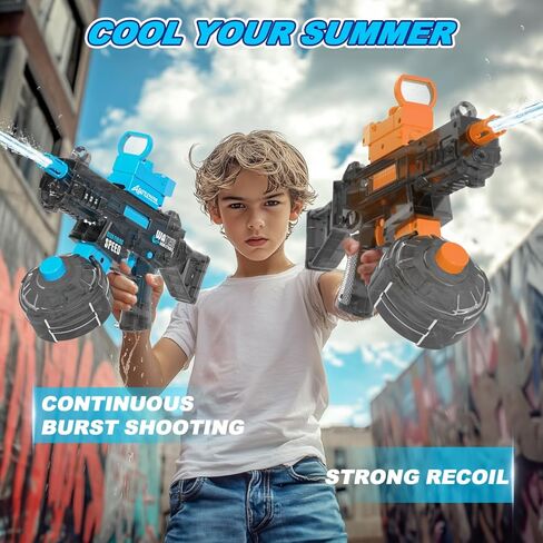 2 Pack Electric Water Guns for Adults Kids,Automatic Squirt Water Gun Up To 33 FT Long Range,High Capacity Water Gun,Ultimate Battle Powerful Water Blaster Summer Outdoor Beach Swimming Pool Water Toy in Kuwait