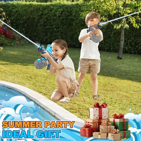 2 Pack Electric Water Guns for Adults Kids,Automatic Squirt Water Gun Up To 33 FT Long Range,High Capacity Water Gun,Ultimate Battle Powerful Water Blaster Summer Outdoor Beach Swimming Pool Water Toy in Kuwait