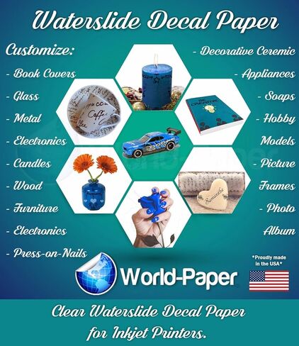 Water Slide Inkjet Clear Paper For Mug Cup Decals 8.5" x 11" (5 Sheets) in Kuwait