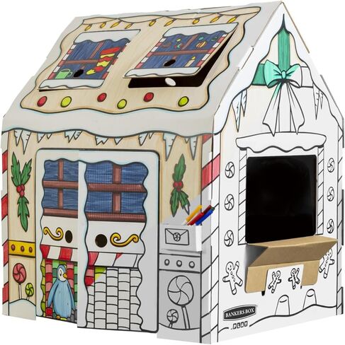 Bankers Box at Play Color in Holly Jolly Playhouse, Cardboard Playhouse and Life Size Craft Activity for Kids and Families in Kuwait