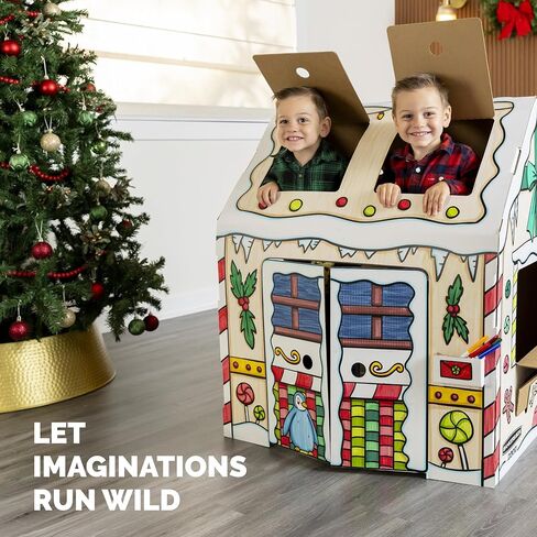Bankers Box at Play Color in Holly Jolly Playhouse, Cardboard Playhouse and Life Size Craft Activity for Kids and Families in Kuwait