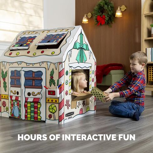 Bankers Box at Play Color in Holly Jolly Playhouse, Cardboard Playhouse and Life Size Craft Activity for Kids and Families in Kuwait