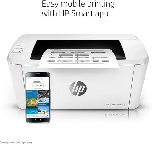 طابعة HP LaserJet Pro M15w اللاسلكية أحادية اللون، تعمل مع Alexa (W2G51A) in Kuwait