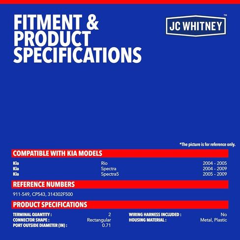 JC Whitney JFBAJCWVCS00052 ملف لولبي لعلبة البخار - متوافق مع Kia Rio 2004-2005، Spectra 2004-2009 - 1.6L 2.0L in Kuwait