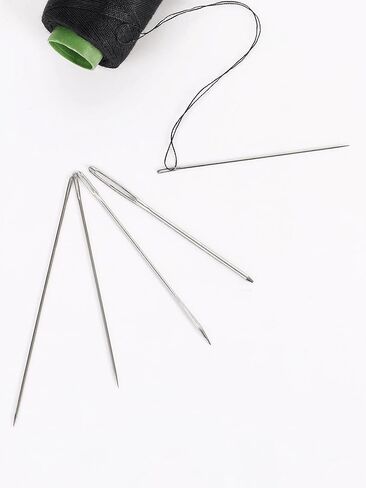 55pcs Stainless Steel Hand Sewing Needles Set - Big Eye Embroidery & Needlework Kit with Assorted Sizes, Uncharged, White Packaging in Kuwait