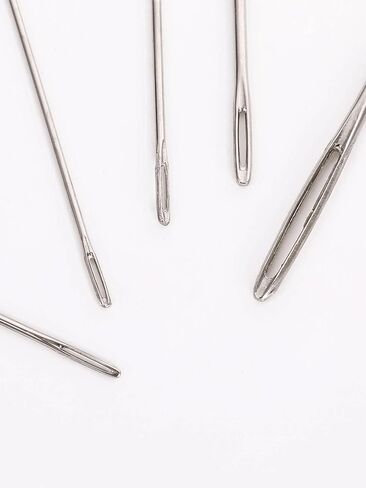 55pcs Stainless Steel Hand Sewing Needles Set - Big Eye Embroidery & Needlework Kit with Assorted Sizes, Uncharged, White Packaging in Kuwait