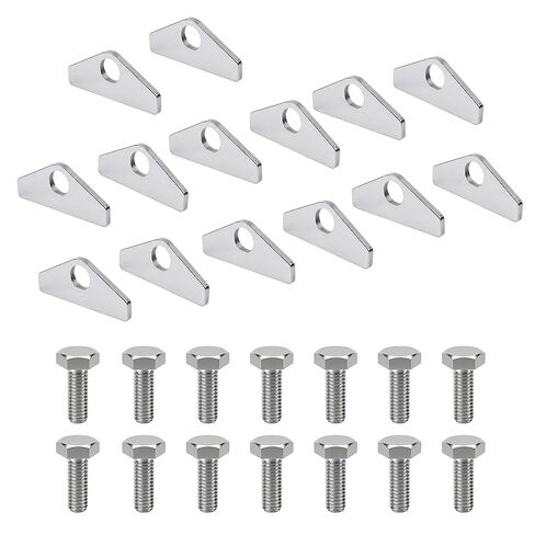 BBC Valve Cover Bolt & Spreader Tab Kit, 14pc Polished 304 Stainless Steel Hardware for Big Block Chevy 396 427 454 502 (1965–1987), 1/4"-20 Hex Head Bolts in Kuwait