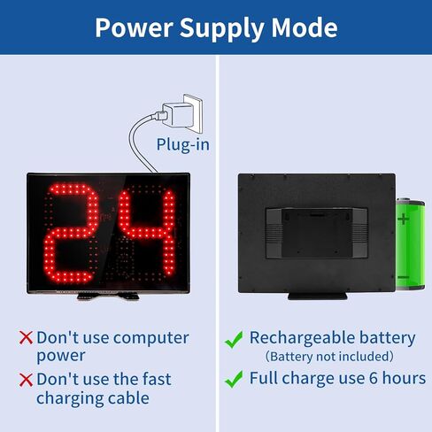 GAN XIN Basketball Shot Clock & LED Light,Remote Control,Support Battery Operated and Plug-in The Power 12/24/25/30/35/40/60 Seconds Countdown Timer in Saudi Arabia