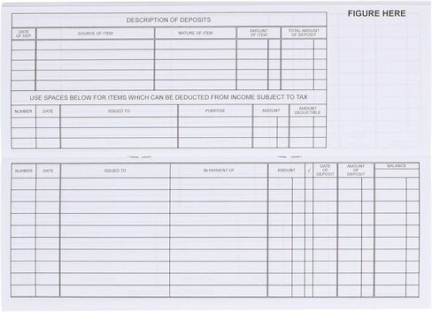 Business Check Register Book - 30 Double-Page Ledger Spreads - 8.625 x 3 Inches, with Deposit & Tax Tracking, Pocket Checkbook Transaction Log for Business Accounting, 1-Pack in Kuwait