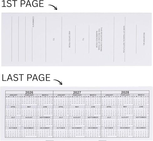 Business Check Register Book - 30 Double-Page Ledger Spreads - 8.625 x 3 Inches, with Deposit & Tax Tracking, Pocket Checkbook Transaction Log for Business Accounting, 1-Pack in Kuwait