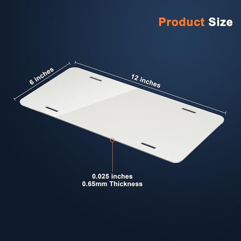 10 Pack Sublimation License Plate Blanks 6x12 Inch, 0.65mm Thick, Double-Sided Protective Film, Aluminum White Panels for DIY Custom Art & Crafts in Kuwait