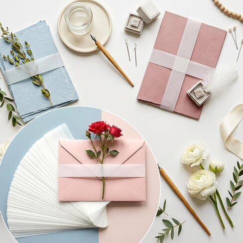 150 Pcs Vellum Jackets for 5x7 Invitations, Clear Invitation Belly Bands, Belly Bands for Wedding Invitations for Wedding Invitation Accessories, Envelopes, Decorative Card, Gift Wraps in Kuwait