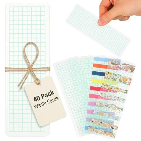 NUOBESTY 40Pcs Washi Tape Organizer Boards, Decorative Sub-Packing Boards Plates with Rounded Corners for Craft Tape Storage, Home Office School, 5.9x1.96 Inch in Saudi Arabia