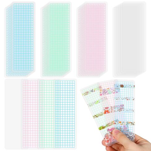NUOBESTY 40Pcs Washi Tape Organizer Boards, Decorative Sub-Packing Boards Plates with Rounded Corners for Craft Tape Storage, Home Office School, 5.9x1.96 Inch in Saudi Arabia