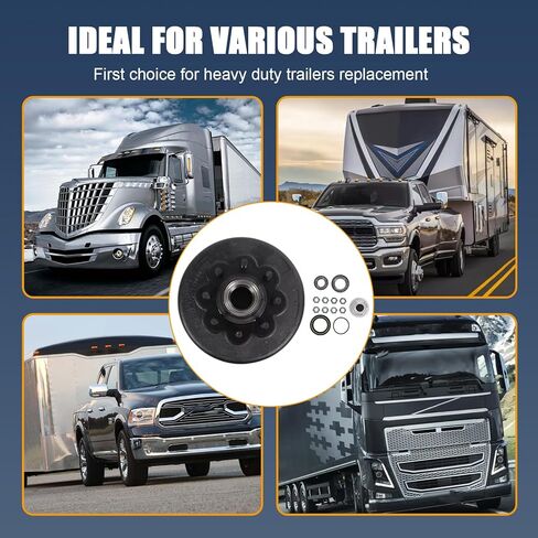 أسطوانة فرامل محور المقطورة 12-1/4 بوصة × 3-3/8 بديلة لـ Dexter & Lippert 8K /8000 Lbs المحور 5/8 بوصة مسمار- 008-285-08 25580 02475 in Kuwait