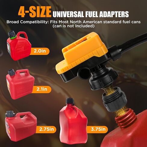 4.5 GPM Cordless Fuel Transfer Pump with 51'' PVC hose, Compatible with DeWalt 20V（Include POWERSTACK) & Milwaukee 18V Batteries, Auto-Stop, 4 adapters & multi-adapter for Gas Can (Bare Tool) in Kuwait