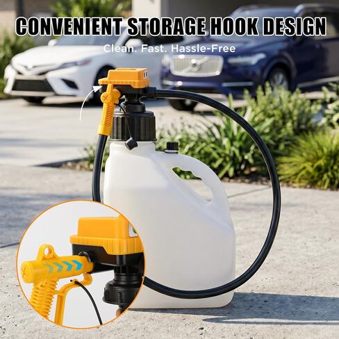 4.5 GPM Cordless Fuel Transfer Pump with 51'' PVC hose, Compatible with DeWalt 20V（Include POWERSTACK) & Milwaukee 18V Batteries, Auto-Stop, 4 adapters & multi-adapter for Gas Can (Bare Tool) in Kuwait