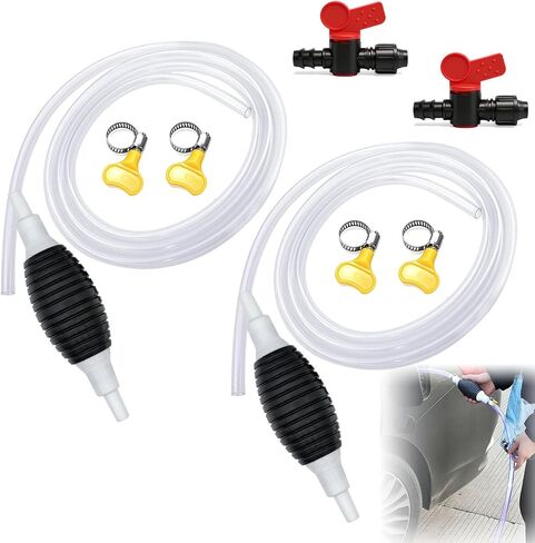 2Pcs Multifunction Liquid Sucker Pump, Hand Fuel Transfer Pump, High Flow Gas Siphon Pump, Portable Siphon Pump For Gasoline Diesel And Other Liquid Water, With 3.2ft Hose in Kuwait