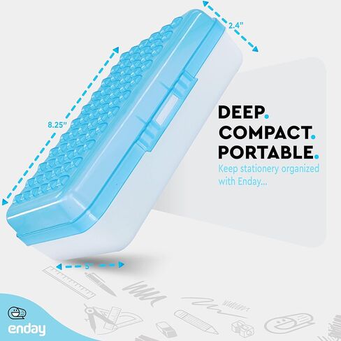 Plastic Pencil Box Large Capacity Pencil Boxes – 6 Pack Assorted colors, pencil box Plastic Pencil Case Office Supplies Storage Organizer Box - By Enday in Kuwait