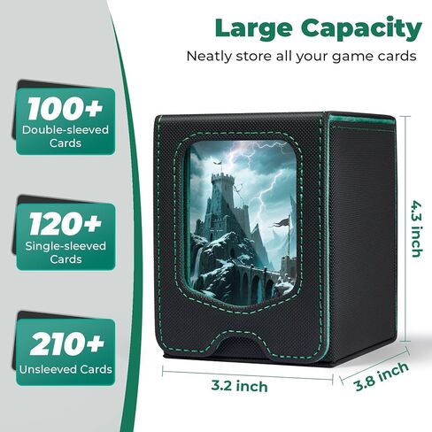 Fabmaker 4 Pack Deck Box Compatible with MTG Commander, (patent Pending) Magnetic Trading Card Storage Box with Commander, Fits 100 Double-Sleeved Cards, Card Box Compatible with Magic the Gathering in Saudi Arabia