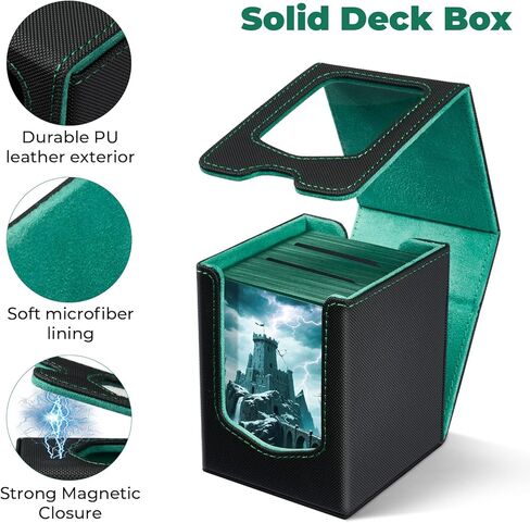 Fabmaker 4 Pack Deck Box Compatible with MTG Commander, (patent Pending) Magnetic Trading Card Storage Box with Commander, Fits 100 Double-Sleeved Cards, Card Box Compatible with Magic the Gathering in Saudi Arabia