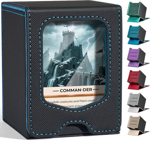 Fabmaker 4 Pack Deck Box Compatible with MTG Commander, (patent Pending) Magnetic Trading Card Storage Box with Commander, Fits 100 Double-Sleeved Cards, Card Box Compatible with Magic the Gathering in Saudi Arabia