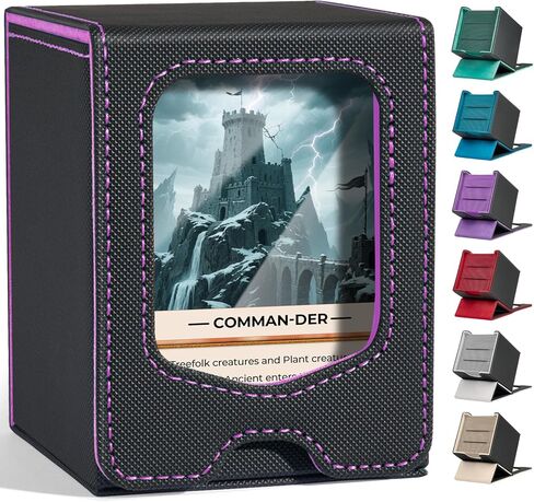 Fabmaker 4 Pack Deck Box Compatible with MTG Commander, (patent Pending) Magnetic Trading Card Storage Box with Commander, Fits 100 Double-Sleeved Cards, Card Box Compatible with Magic the Gathering in Saudi Arabia