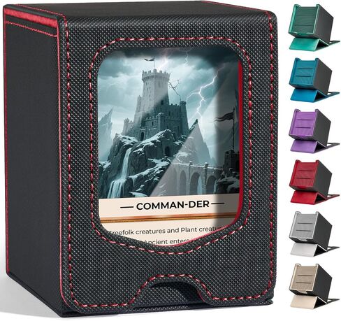 Fabmaker 4 Pack Deck Box Compatible with MTG Commander, (patent Pending) Magnetic Trading Card Storage Box with Commander, Fits 100 Double-Sleeved Cards, Card Box Compatible with Magic the Gathering in Saudi Arabia