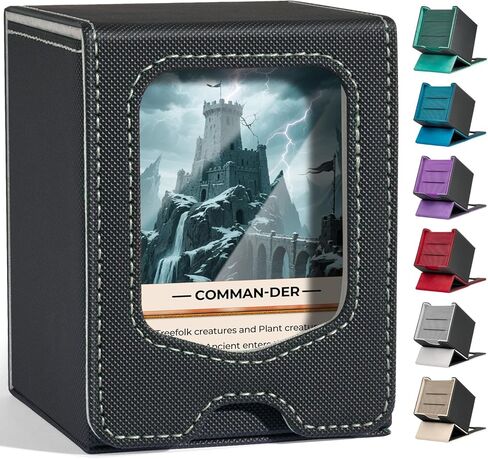 Fabmaker 4 Pack Deck Box Compatible with MTG Commander, (patent Pending) Magnetic Trading Card Storage Box with Commander, Fits 100 Double-Sleeved Cards, Card Box Compatible with Magic the Gathering in Saudi Arabia