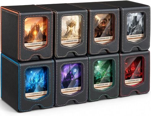 Fabmaker 4 Pack Deck Box Compatible with MTG Commander, (patent Pending) Magnetic Trading Card Storage Box with Commander, Fits 100 Double-Sleeved Cards, Card Box Compatible with Magic the Gathering in Saudi Arabia