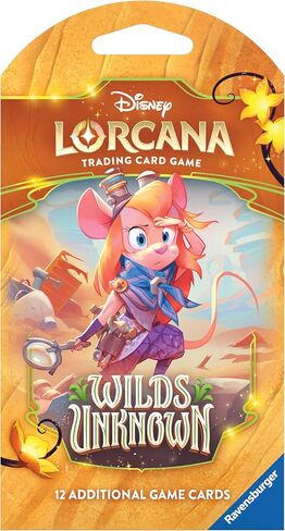 Ravensburger Disney Lorcana TCG: حزمة معززة فردية Wilds Unknown - 12 بطاقة - قد تختلف التعبئة - مثالية للأعمار من 8 سنوات فما فوق in Kuwait
