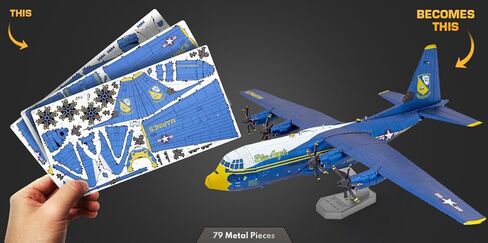 Metal Earth Premium Series Blue Angels C-130 Hercules Fat Albert 3D Metal Model Kit Fascinations in Kuwait