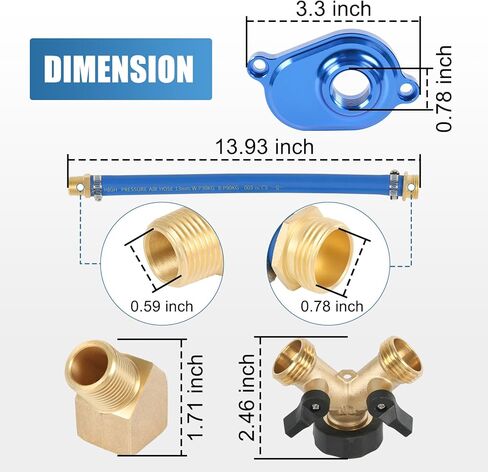 6.0L Oil Cooler Flush Kit With "T" Port and Aluminum Anodize Adapter Compatible With Ford 6.0 Diesel 2003-2010 Replacement For International VT365 / VT275 in Kuwait