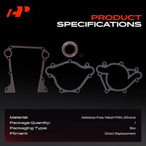 A-Premium Engine Timing Cover Gasket Set Compatible with Jeep Grand Cherokee 1997-1998 & Dodge Ram 1500/Dakota 1997-2003, Durango 1998-2003, B1500/B2500/B3500 1997-1998, Ram 1500 2500 3500 Van in Kuwait