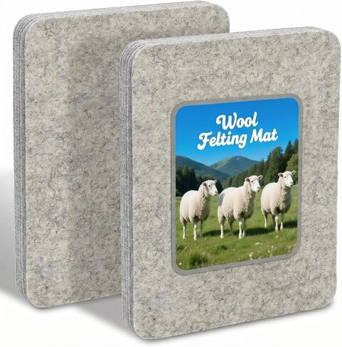 Nicunom 2 Pack Needle Felting Pad, Natural Wool Needle Felting Mat 8x10x1 inch Needle Felt Pads Felting Block for DIY Craft Felting Wool Projects, Thick and Firm in Kuwait