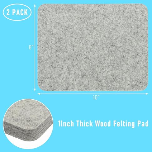 Nicunom 2 Pack Needle Felting Pad, Natural Wool Needle Felting Mat 8x10x1 inch Needle Felt Pads Felting Block for DIY Craft Felting Wool Projects, Thick and Firm in Kuwait