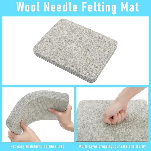 Nicunom 2 Pack Needle Felting Pad, Natural Wool Needle Felting Mat 8x10x1 inch Needle Felt Pads Felting Block for DIY Craft Felting Wool Projects, Thick and Firm in Kuwait