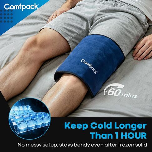 Large Ice Pack Wrap Around Entire Knee After Surgery, Reusable Gel Ice Pack for Knee Injuries, Pain Relief, Swelling, Knee Surgery, ACL, Arthritis, Meniscus Tear in Saudi Arabia