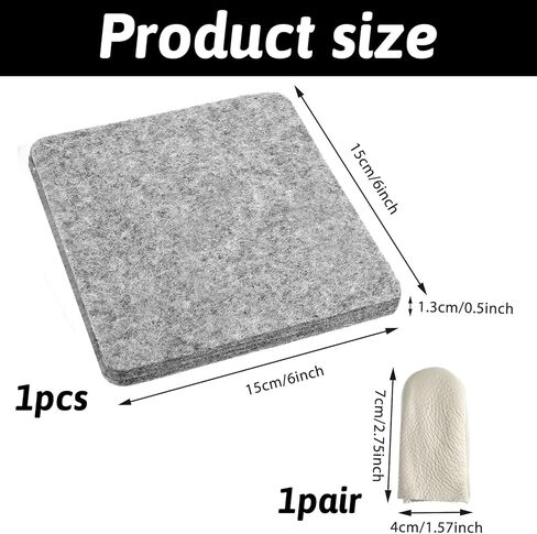 Needle Felting Pad Mat 6×6 in Grey Sponge Pad with 1pair Finger Sleeves for Any Wool Feltings Supplies in Kuwait