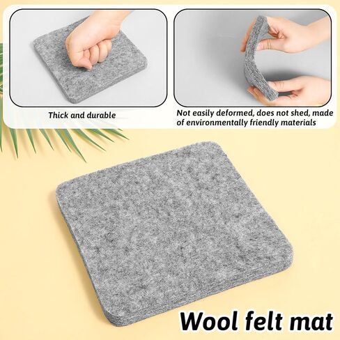 Needle Felting Pad Mat 6×6 in Grey Sponge Pad with 1pair Finger Sleeves for Any Wool Feltings Supplies in Kuwait