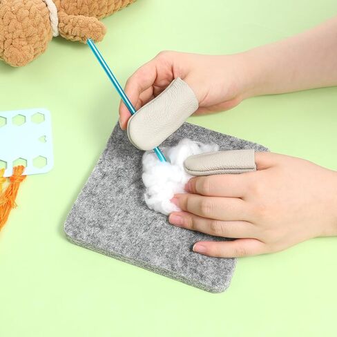 Needle Felting Pad Mat 6×6 in Grey Sponge Pad with 1pair Finger Sleeves for Any Wool Feltings Supplies in Kuwait