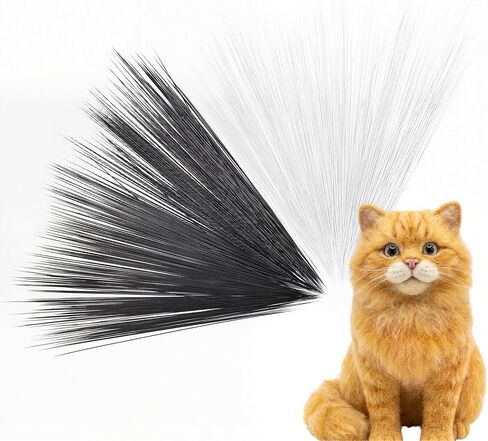 600PCS Simulated Animal Whiskers for Crafts, White & Black 3 Inches Craft Animal Whiskers Simulated Cat Whiskeres Animals Needle Felting Whisker, Plastic Whisker Supplies for Stuffed Muppet in Kuwait