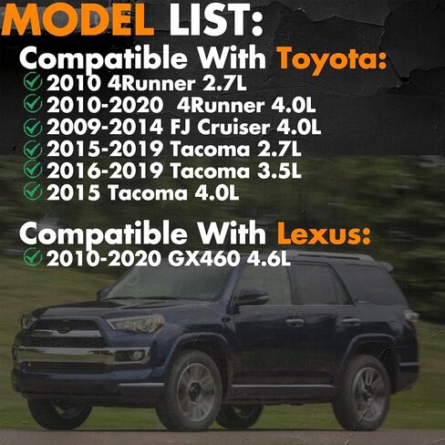 Camber Adjusting Camber Bolt Kit 48190-60040 48409-60040 Compatible with Toyota 2010-2020 4Runner,2009-2014 FJ Cruiser,2015-2019 Tacoma,Front Alignment Camber Toe Adjustment Bolts,4Pcs in Kuwait