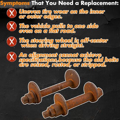 Camber Adjusting Camber Bolt Kit 48190-60040 48409-60040 Compatible with Toyota 2010-2020 4Runner,2009-2014 FJ Cruiser,2015-2019 Tacoma,Front Alignment Camber Toe Adjustment Bolts,4Pcs in Kuwait
