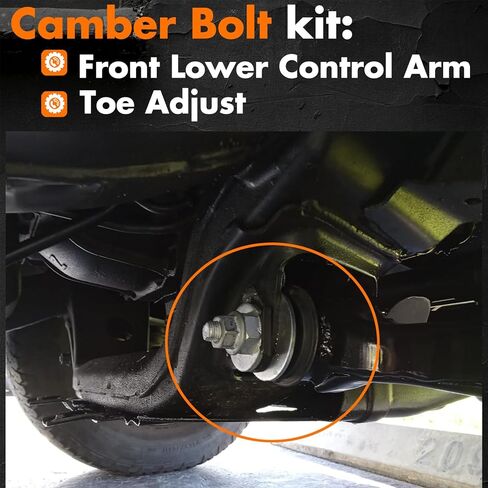 Camber Adjusting Camber Bolt Kit 48190-60040 48409-60040 Compatible with Toyota 2010-2020 4Runner,2009-2014 FJ Cruiser,2015-2019 Tacoma,Front Alignment Camber Toe Adjustment Bolts,4Pcs in Kuwait