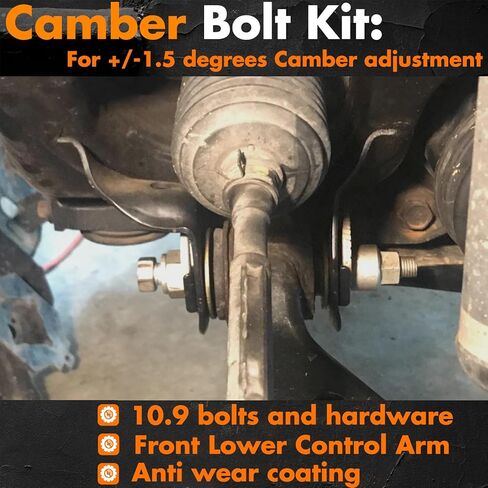 Camber Adjusting Camber Bolt Kit 48190-60040 48409-60040 Compatible with Toyota 2010-2020 4Runner,2009-2014 FJ Cruiser,2015-2019 Tacoma,Front Alignment Camber Toe Adjustment Bolts,4Pcs in Kuwait