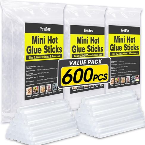 240 Pack Mini Hot Glue Sticks, 4" Long x 0.27" Diameter Glue Sticks for Mini Glue Guns, Perfect Fit for Wood, Metal, Glass, Plastic, Floral, Fabric, Leather, Foam, Floral in Saudi Arabia