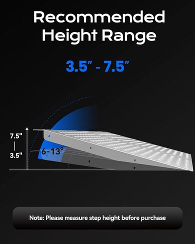 33'' L × 48'' W Shed Ramps for Lawn Mower, 1500lbs Heavy Duty Aluminum Threshold Ramp for Riding Lawn Mower, ATVs & Tractor, Non-Slip Entrance Transition Ramp for Sheds, Barns, Garages in Kuwait